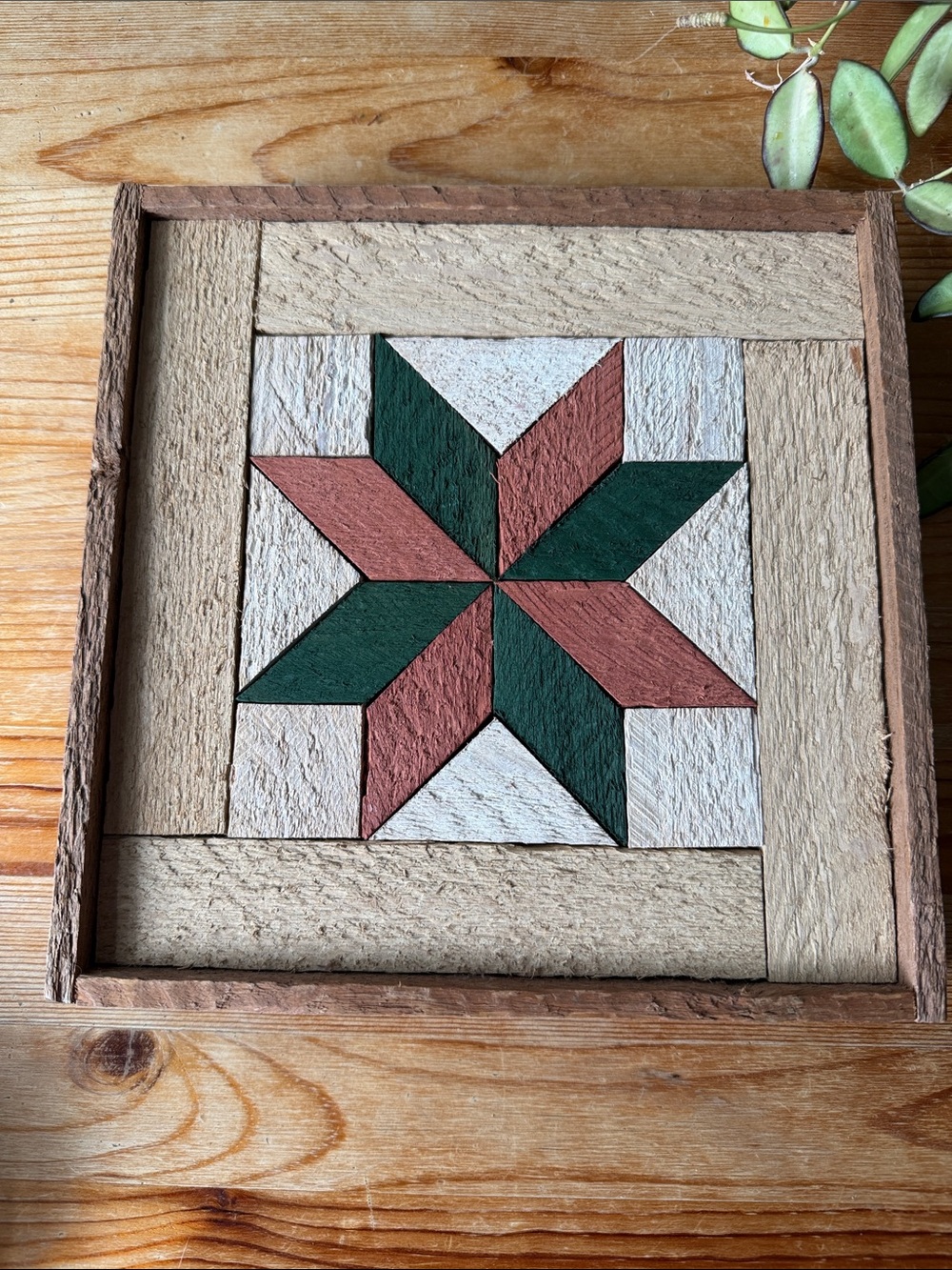 Vintage Handmade Wood Star Wall Art